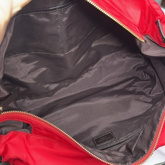 Kate Spade Red Quilted Brown Patent Leather Zip Shoulder Tote Bag - Picture 11 of 13